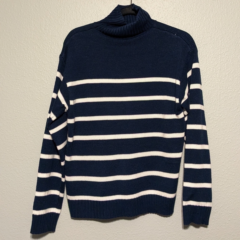Navy Blue Striped Pink Lily Sweater